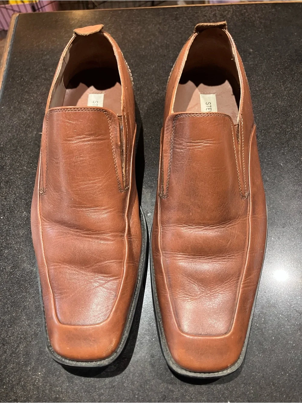 Steve Madden Brown Leather Kraymer Y2K Slip-On Dress Shoes Men’s 10